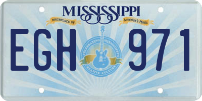 MS license plate EGH971