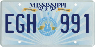 MS license plate EGH991