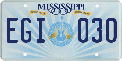 MS license plate EGI030