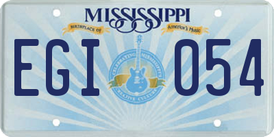 MS license plate EGI054