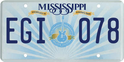 MS license plate EGI078