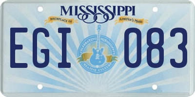 MS license plate EGI083
