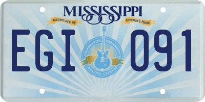 MS license plate EGI091