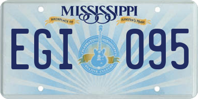 MS license plate EGI095