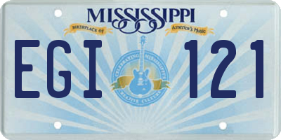 MS license plate EGI121