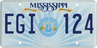 MS license plate EGI124