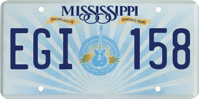 MS license plate EGI158
