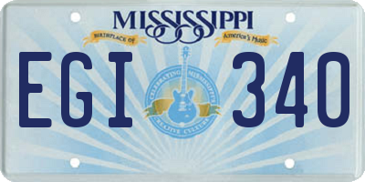MS license plate EGI340