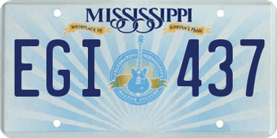 MS license plate EGI437