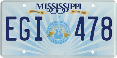 MS license plate EGI478