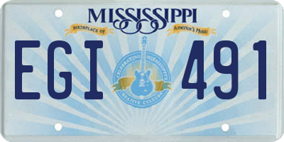 MS license plate EGI491