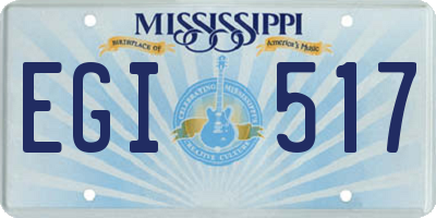 MS license plate EGI517
