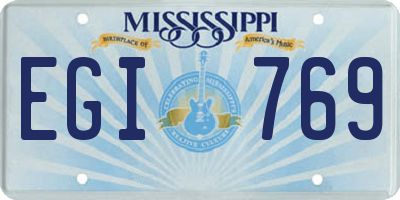 MS license plate EGI769