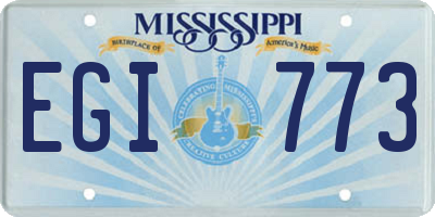 MS license plate EGI773