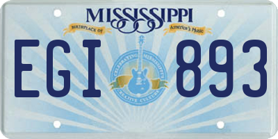 MS license plate EGI893