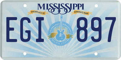 MS license plate EGI897