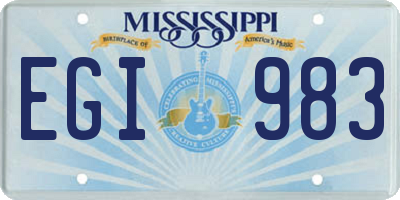 MS license plate EGI983