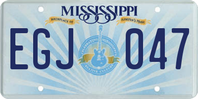 MS license plate EGJ047