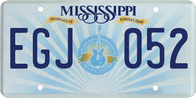 MS license plate EGJ052