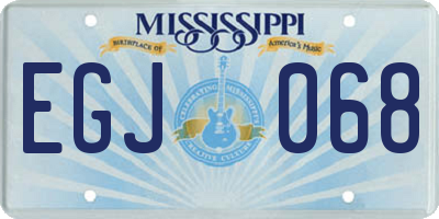 MS license plate EGJ068