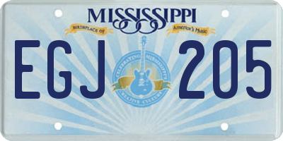 MS license plate EGJ205