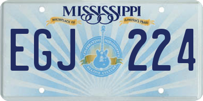MS license plate EGJ224
