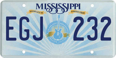 MS license plate EGJ232