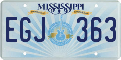 MS license plate EGJ363