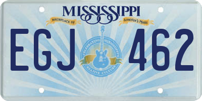 MS license plate EGJ462