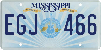 MS license plate EGJ466