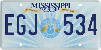 MS license plate EGJ534