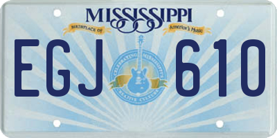 MS license plate EGJ610