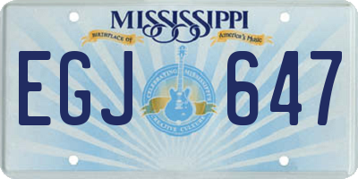 MS license plate EGJ647