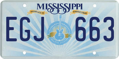 MS license plate EGJ663