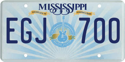 MS license plate EGJ700