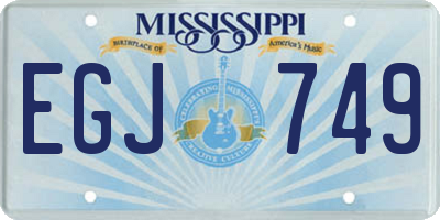 MS license plate EGJ749