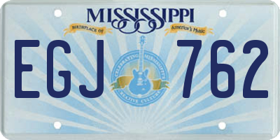 MS license plate EGJ762