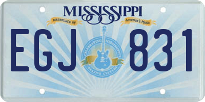 MS license plate EGJ831