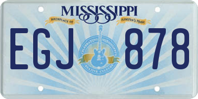 MS license plate EGJ878