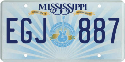MS license plate EGJ887