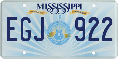 MS license plate EGJ922