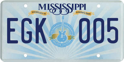 MS license plate EGK005