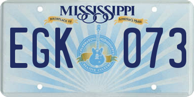 MS license plate EGK073