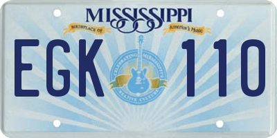 MS license plate EGK110
