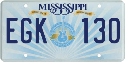 MS license plate EGK130