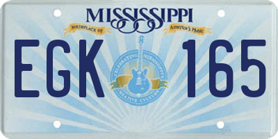 MS license plate EGK165