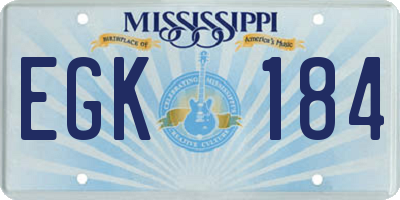 MS license plate EGK184