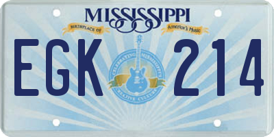 MS license plate EGK214