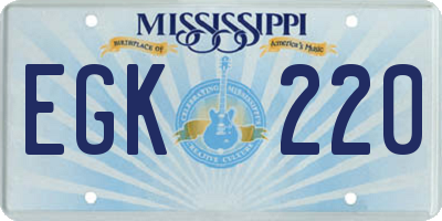 MS license plate EGK220