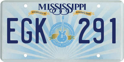 MS license plate EGK291